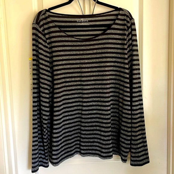 Talbots Black and Silver Top - Picture 1 of 4